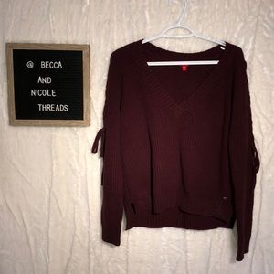 Guess Burgundy Knit Sweater